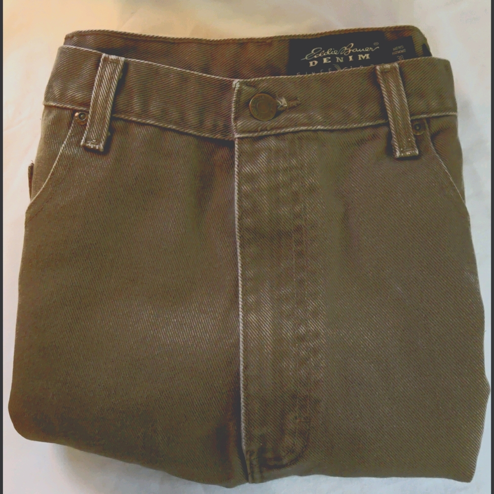 Eddie Bauer Relax Fit Tan Denim Shorts
